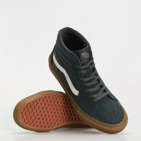 Vans Men's High-Top Sneakers - Green and White - Picture 7 of 7